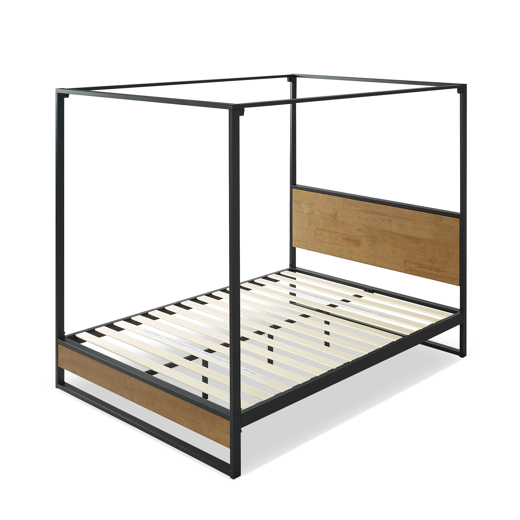 Zinus Canopy DOUBLE QUEEN Bed Frame Mattress Base Metal Pine